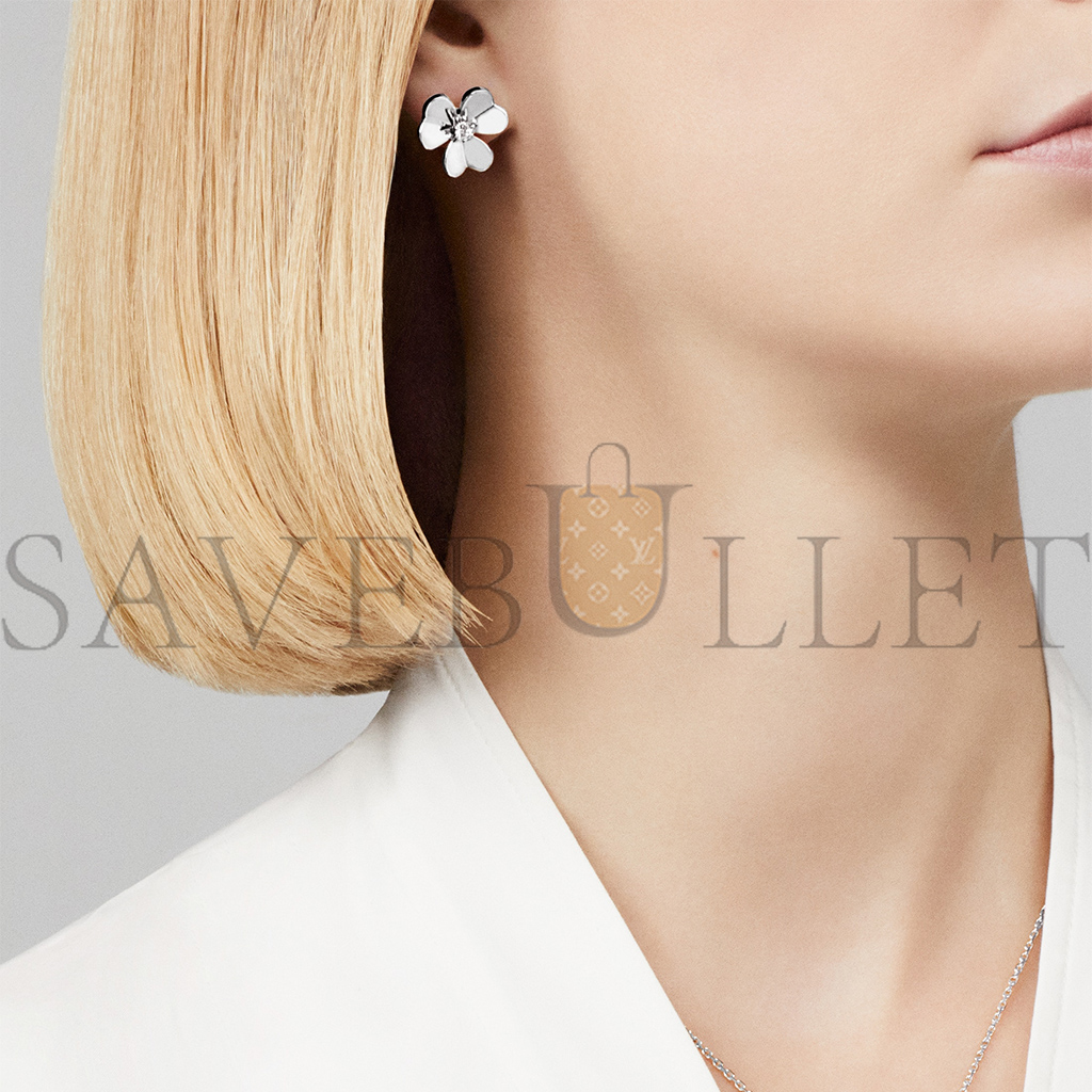 v*n cl*f arpels frivole earrings, small model - white gold, Di*m*nd  vcard80200